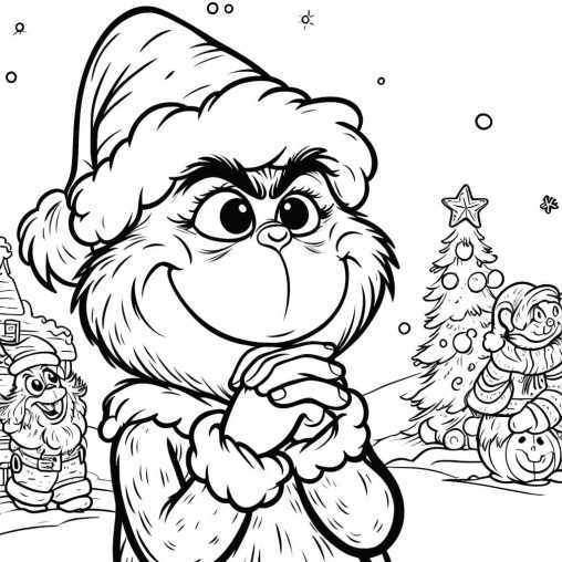 Free Grinch Christmas Coloring Pages Printable 