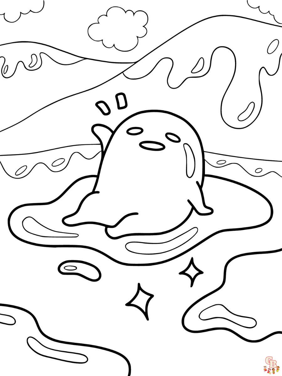 gudetama coloring pages for kids