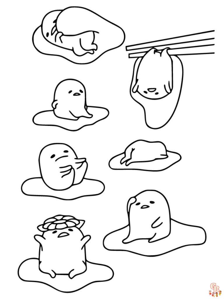 Printable Gudetama Coloring Pages Free For Kids And Adults