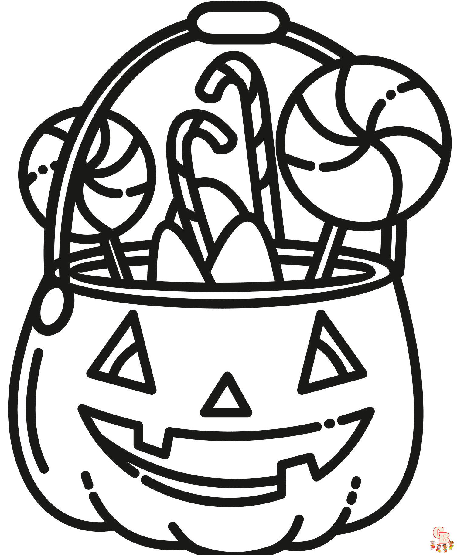halloween candy coloring page