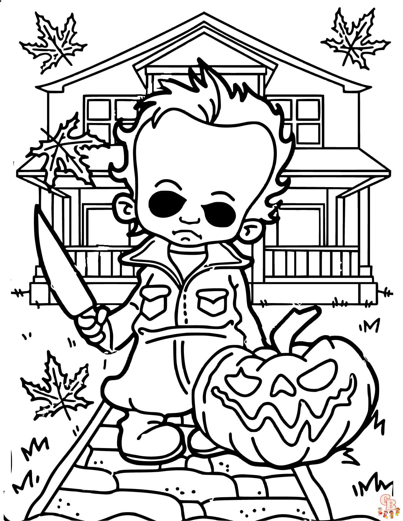 halloween michael myers coloring pages