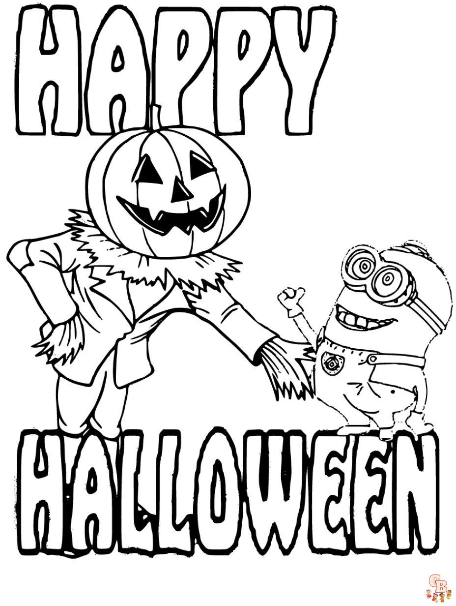 halloween minion coloring pages
