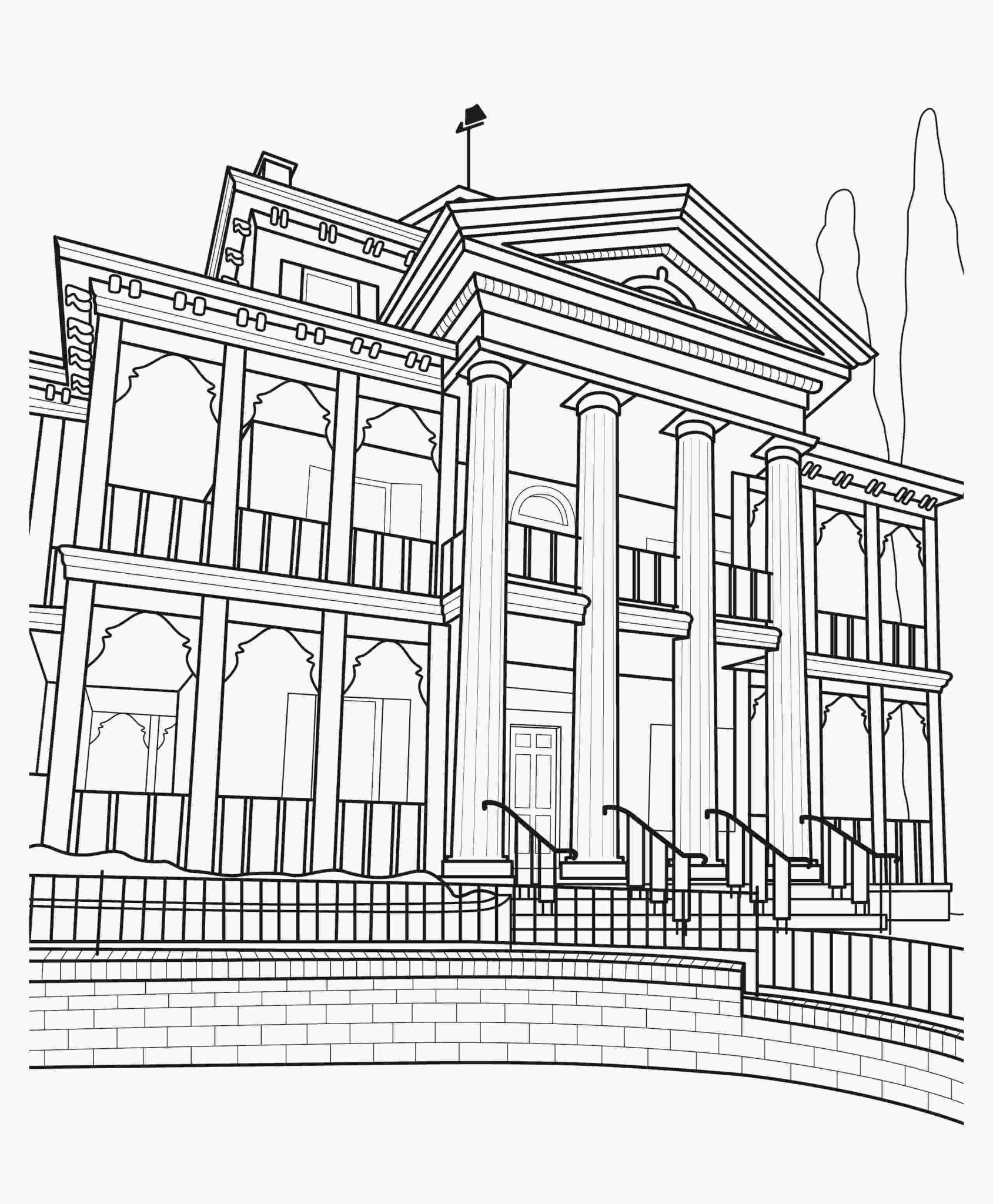 Prinatble Mansion Coloring Pages Free For Kids And Adults