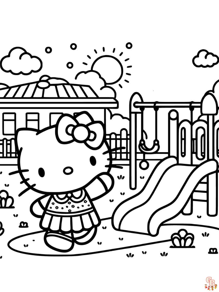 hello kitty school coloring pages