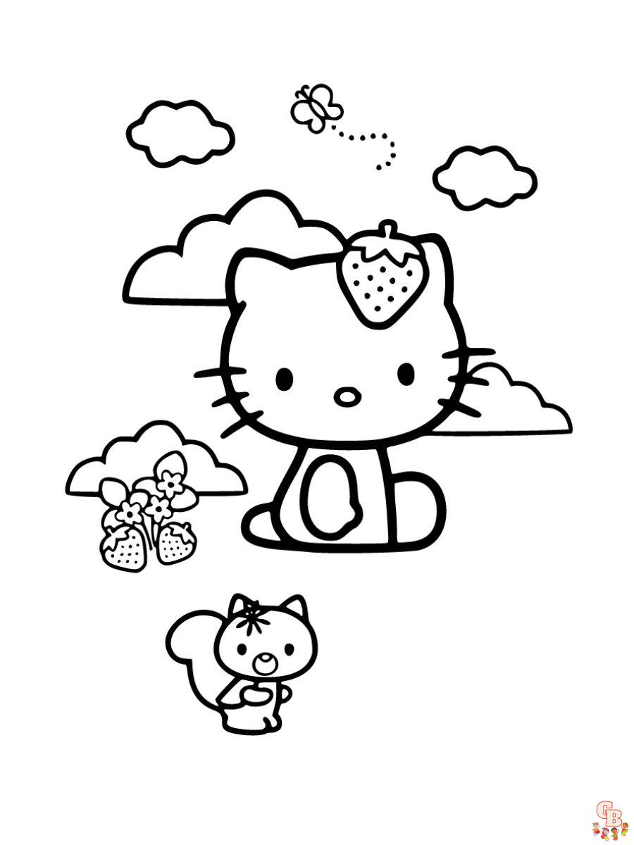 hello kitty strawberry coloring pages