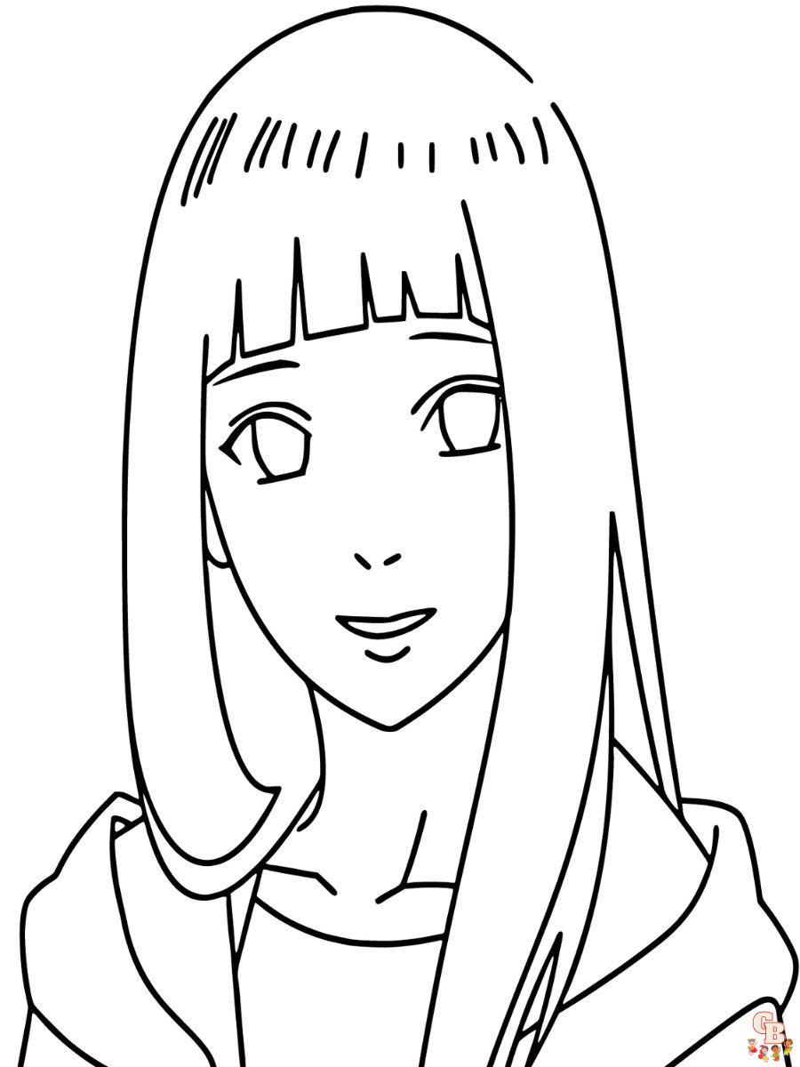 hinata anime coloring pages