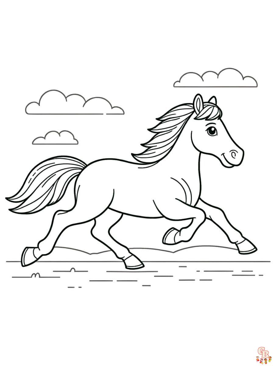 Dibuix de cavalls per pintar per imprimir gratis