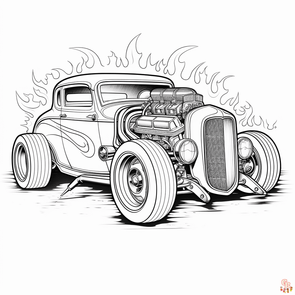 Hot Rods Coloring Pages