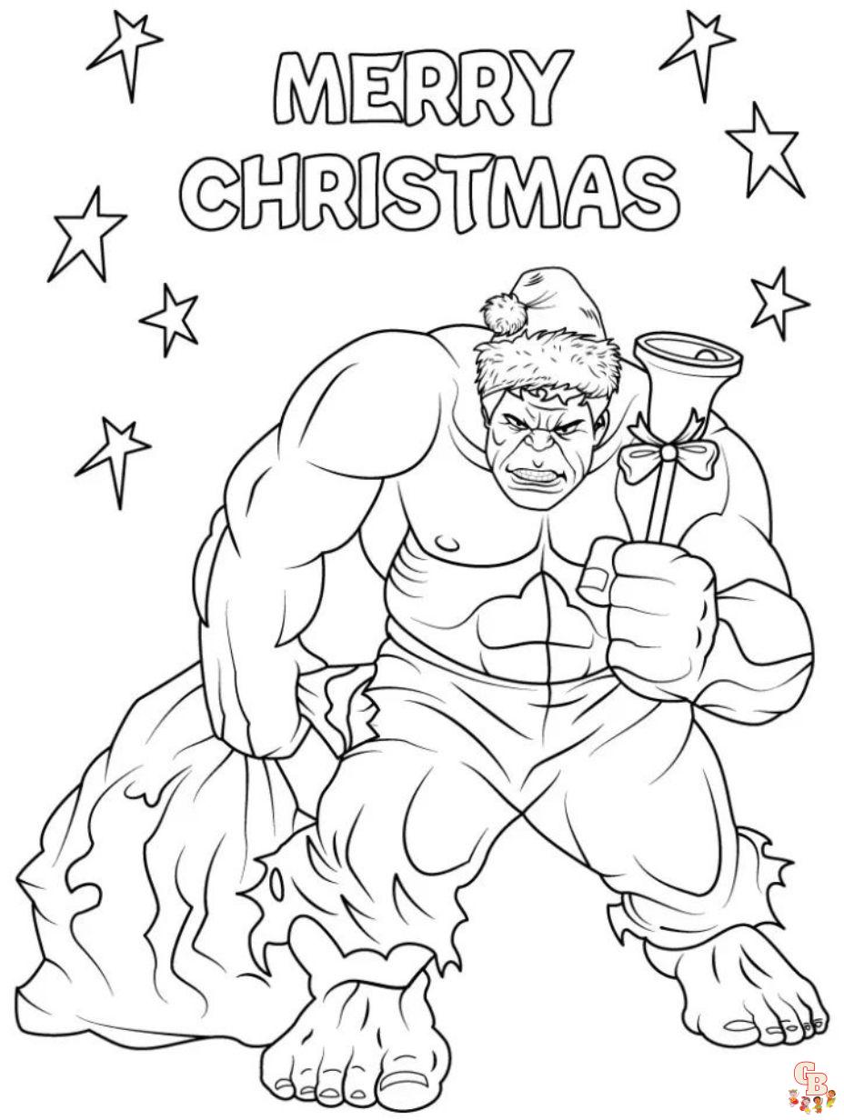hulk christmas coloring pages free