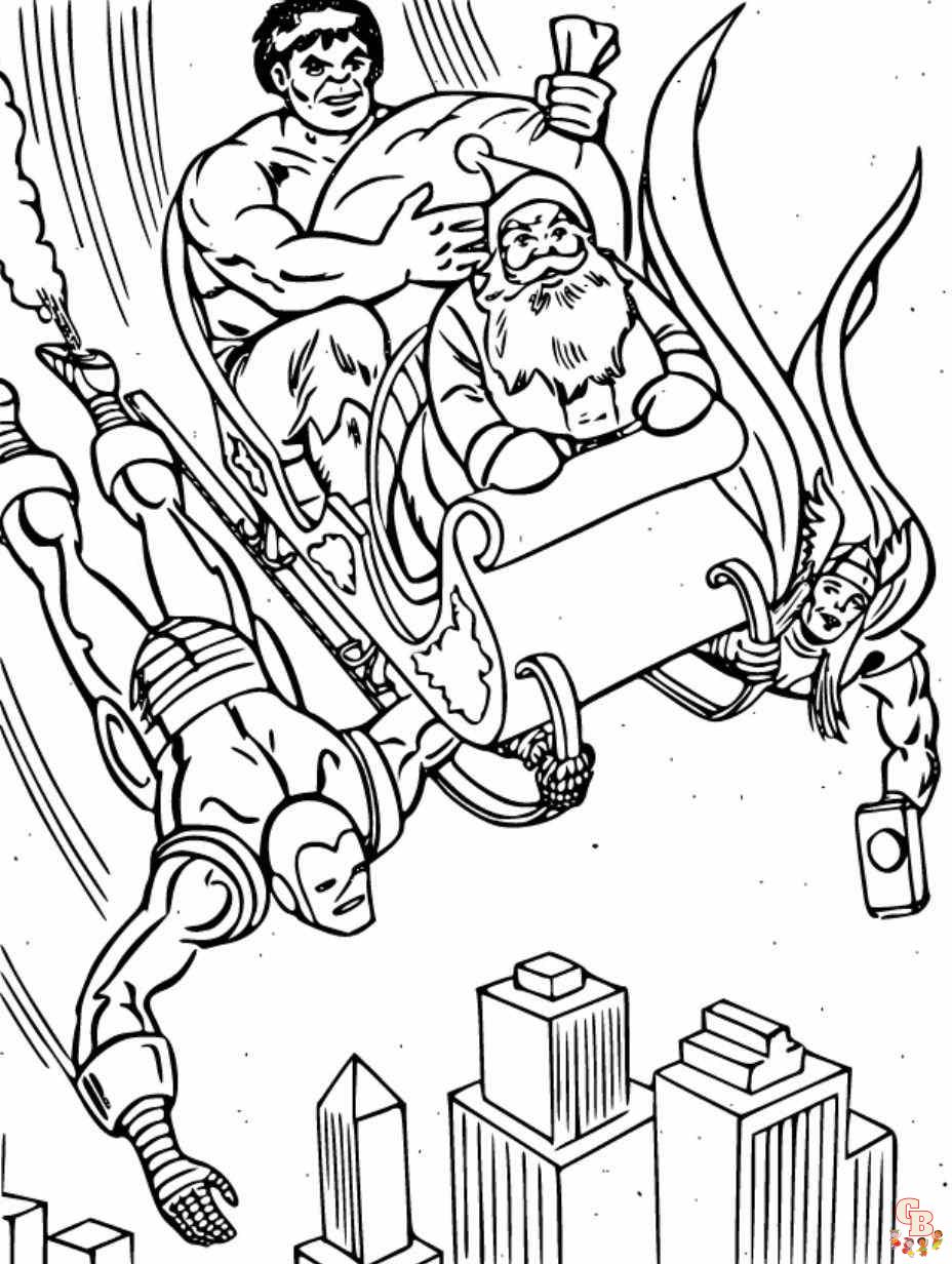 hulk christmas coloring pages