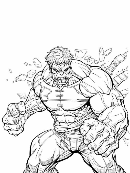 Transform into a Hero with GBcoloring's Hulk Coloring Pages