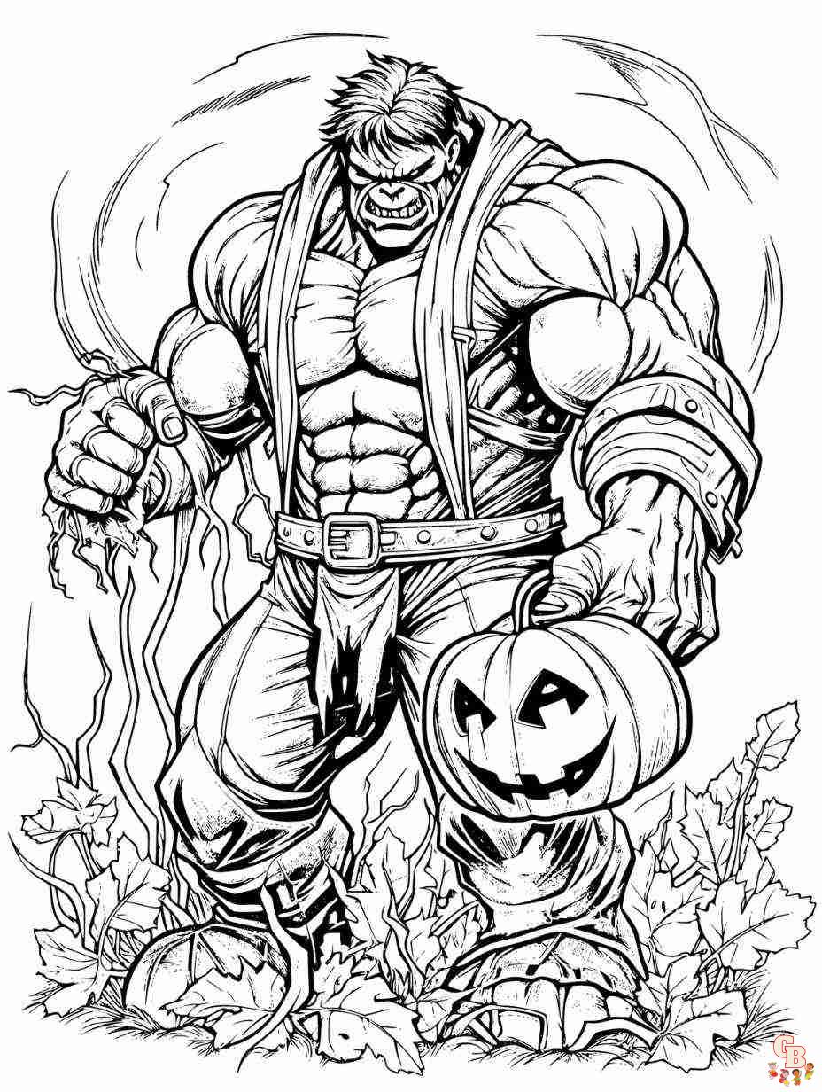 hulk halloween coloring pages free