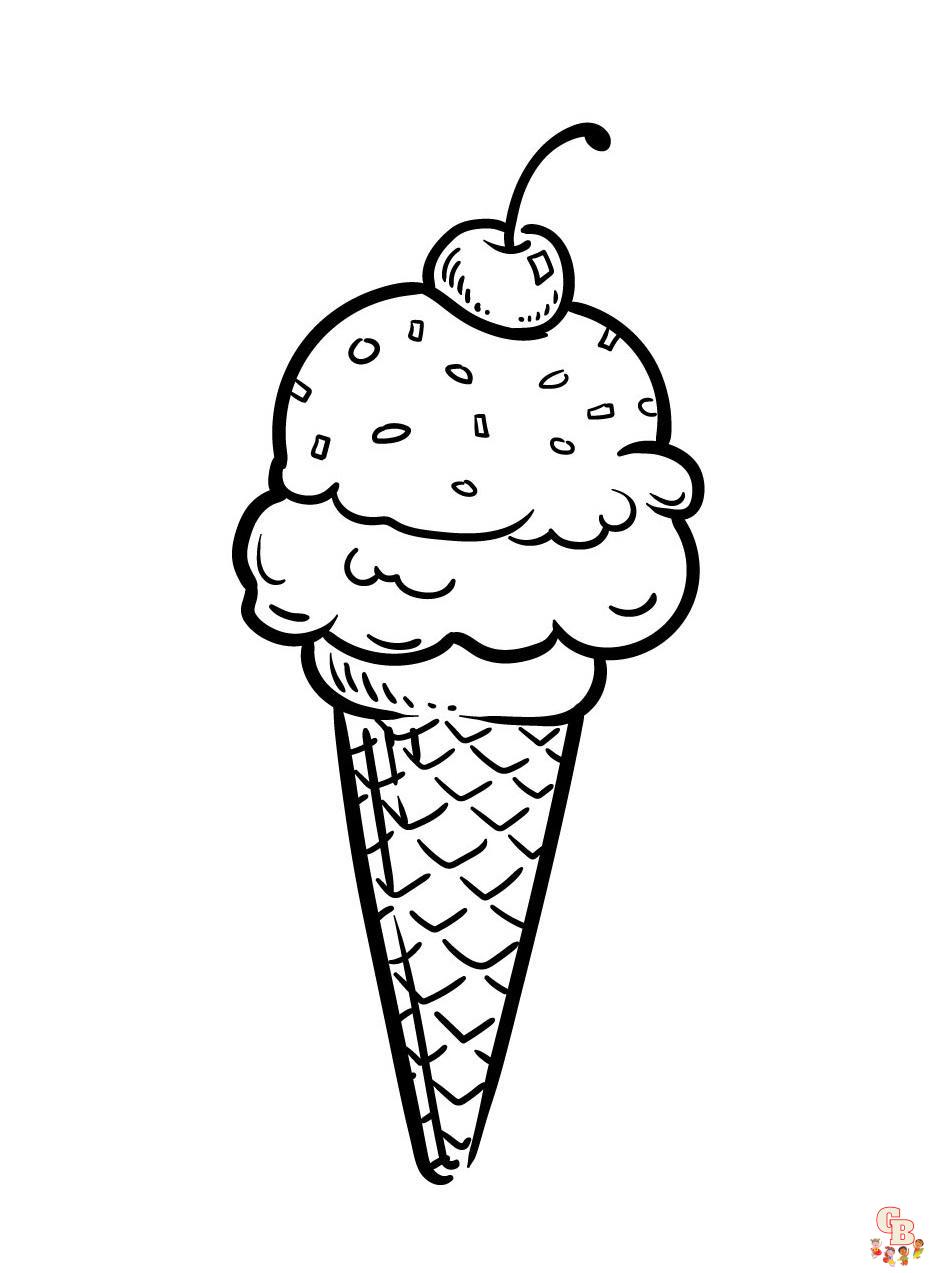 ice cream cones coloring pages