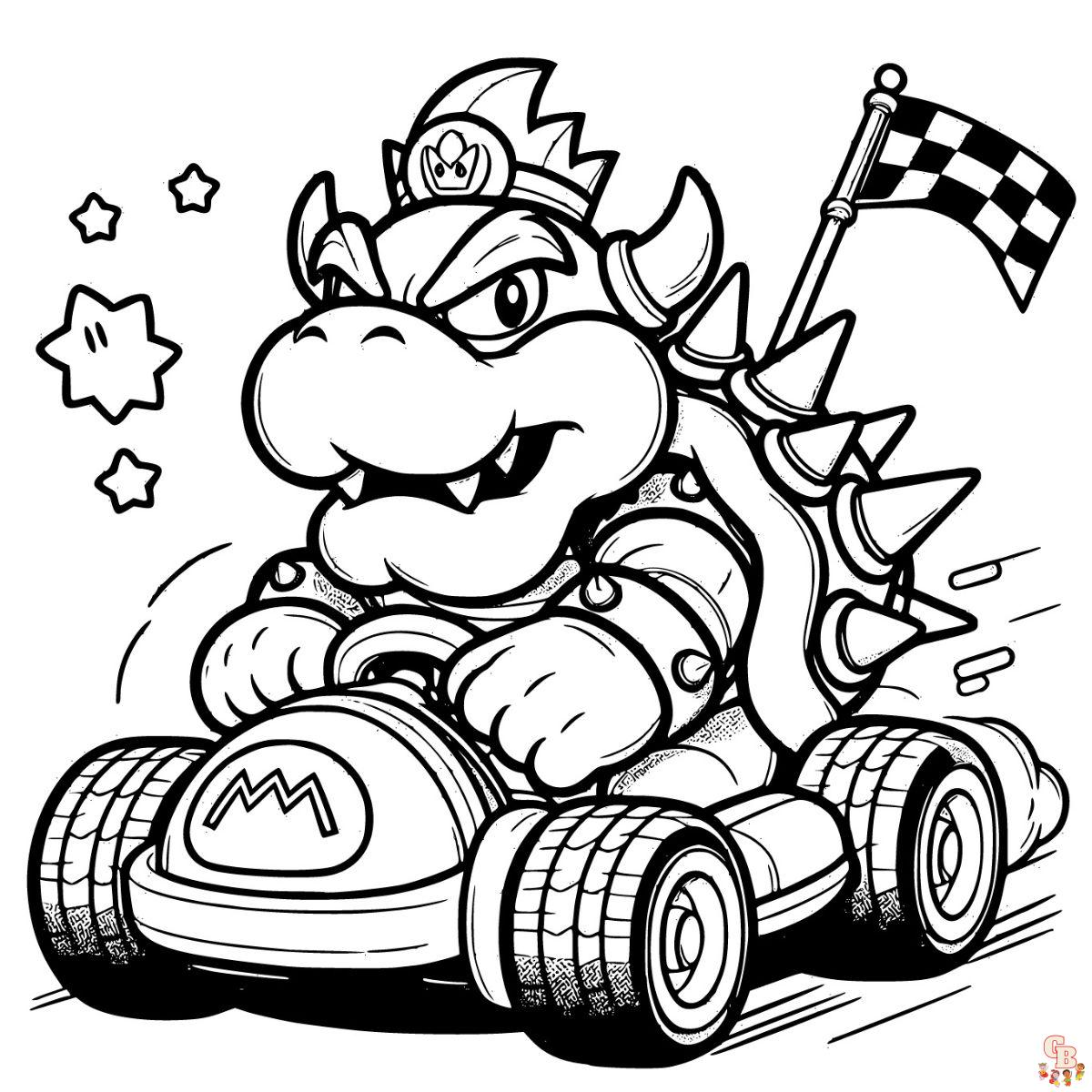 kart bowser coloring pages