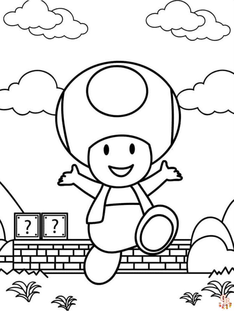 kawaii toad coloring pages