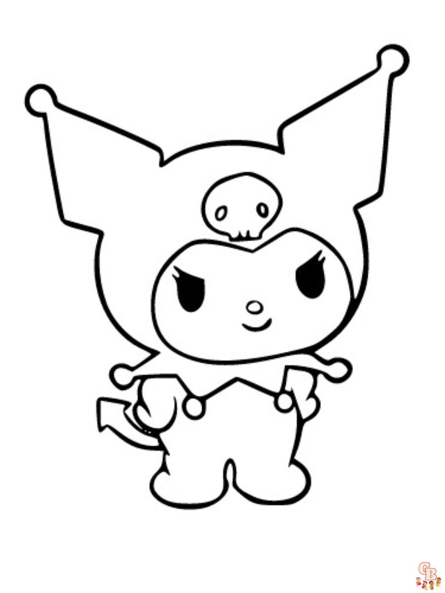 kuromi free coloring pages