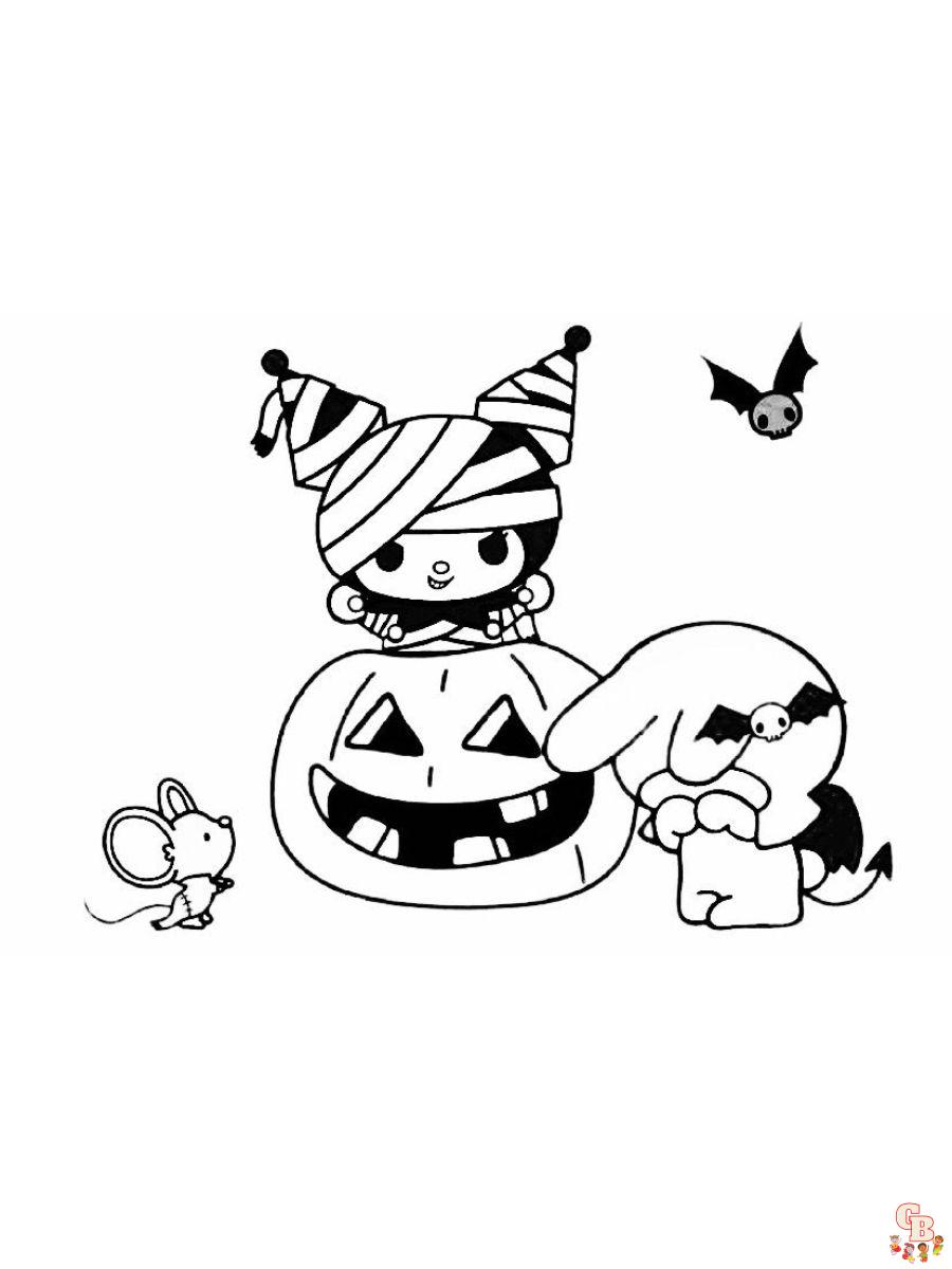 kuromi halloween coloring pages free