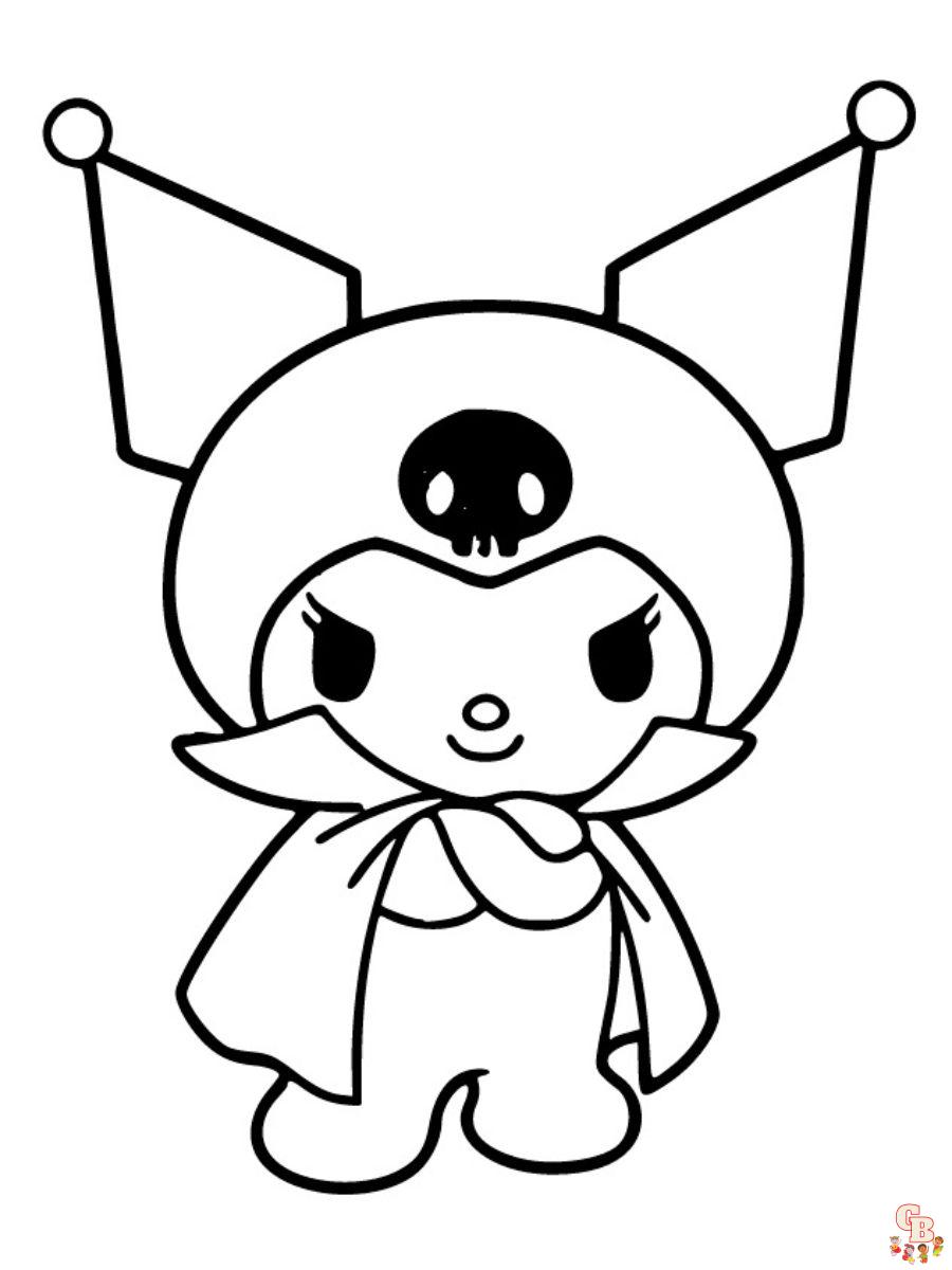 kuromi halloween coloring pages to print