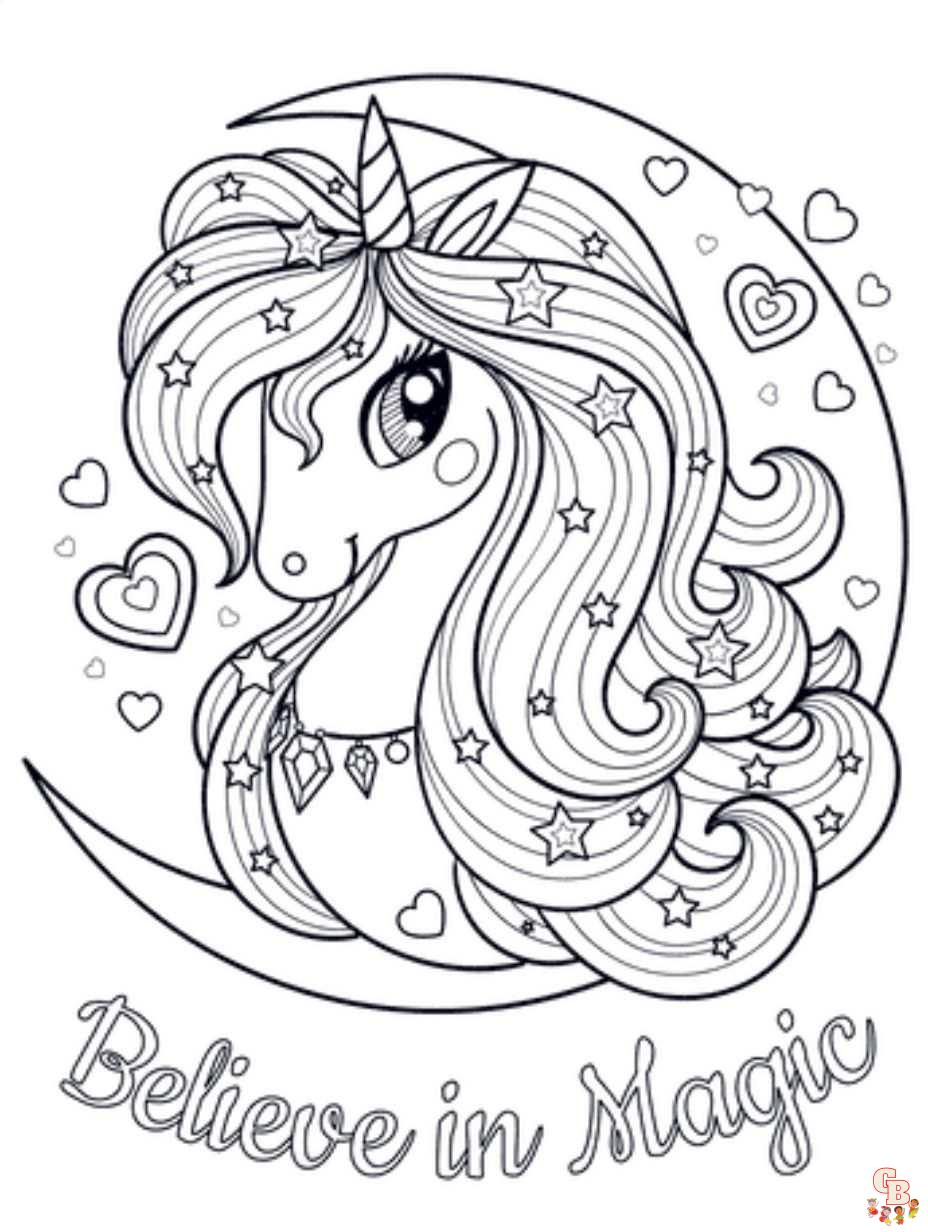 magical unicorn coloring pages