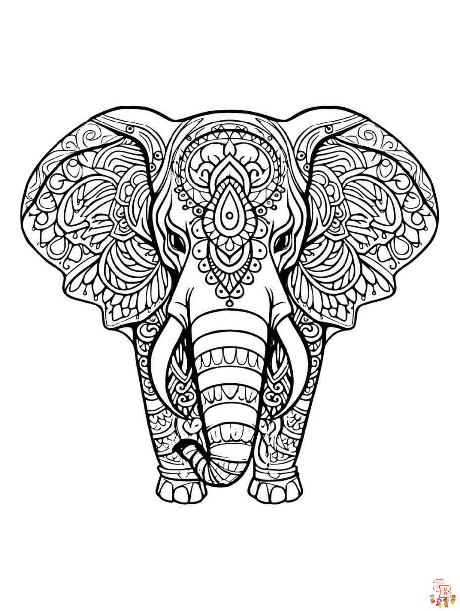 mandala coloring pages elephant