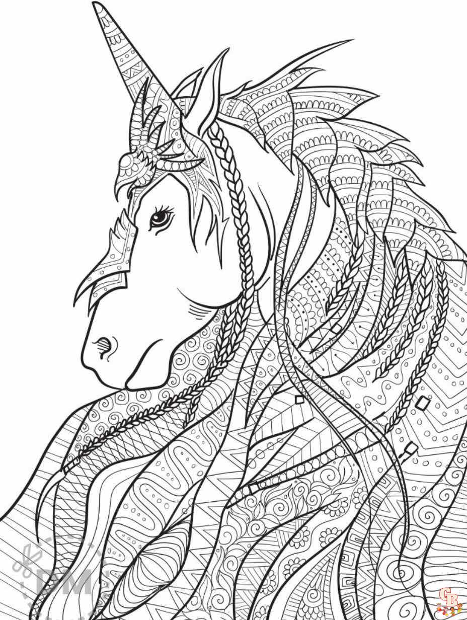 dibujos de mandalas para colorear unicornio