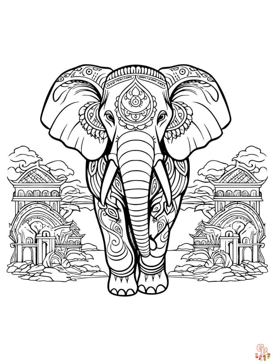 mandala elephant coloring pages
