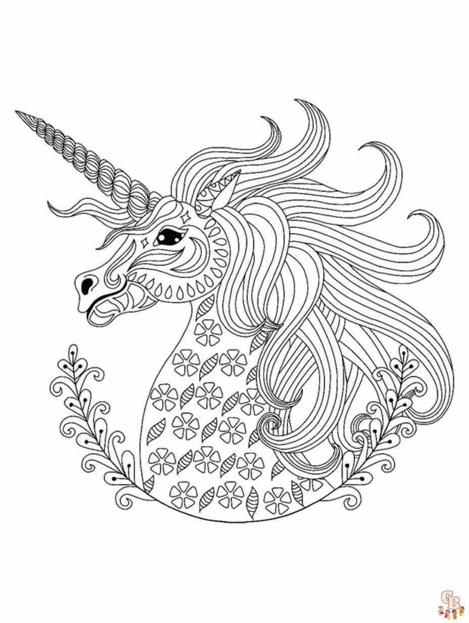 mandala unicorn coloring pages