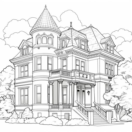 Prinatble Mansion Coloring Pages Free For Kids And Adults