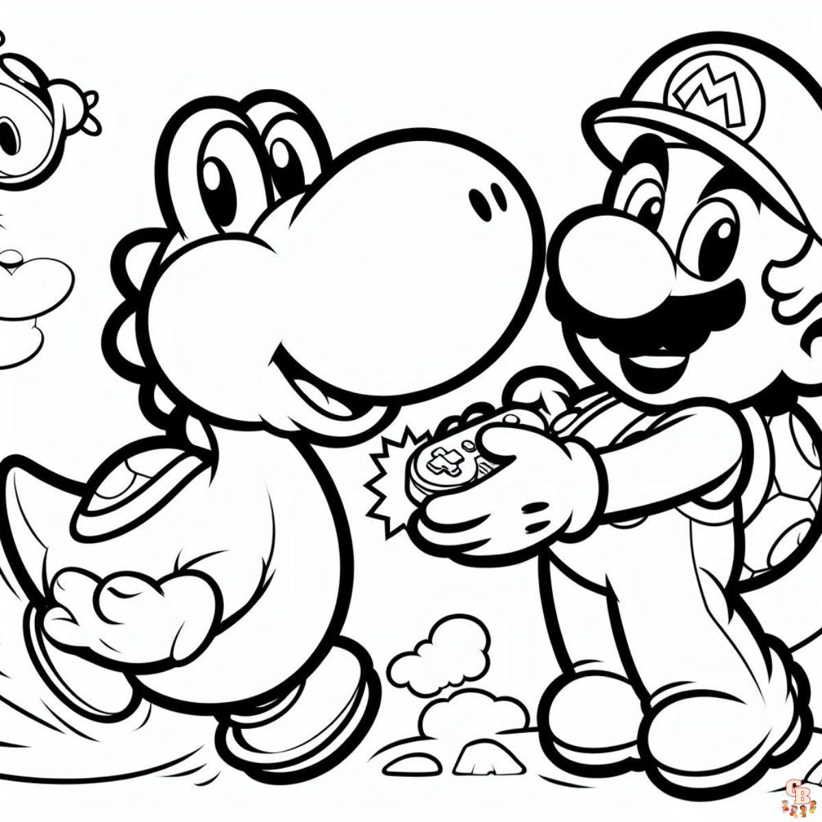 mario and yoshi coloring pages