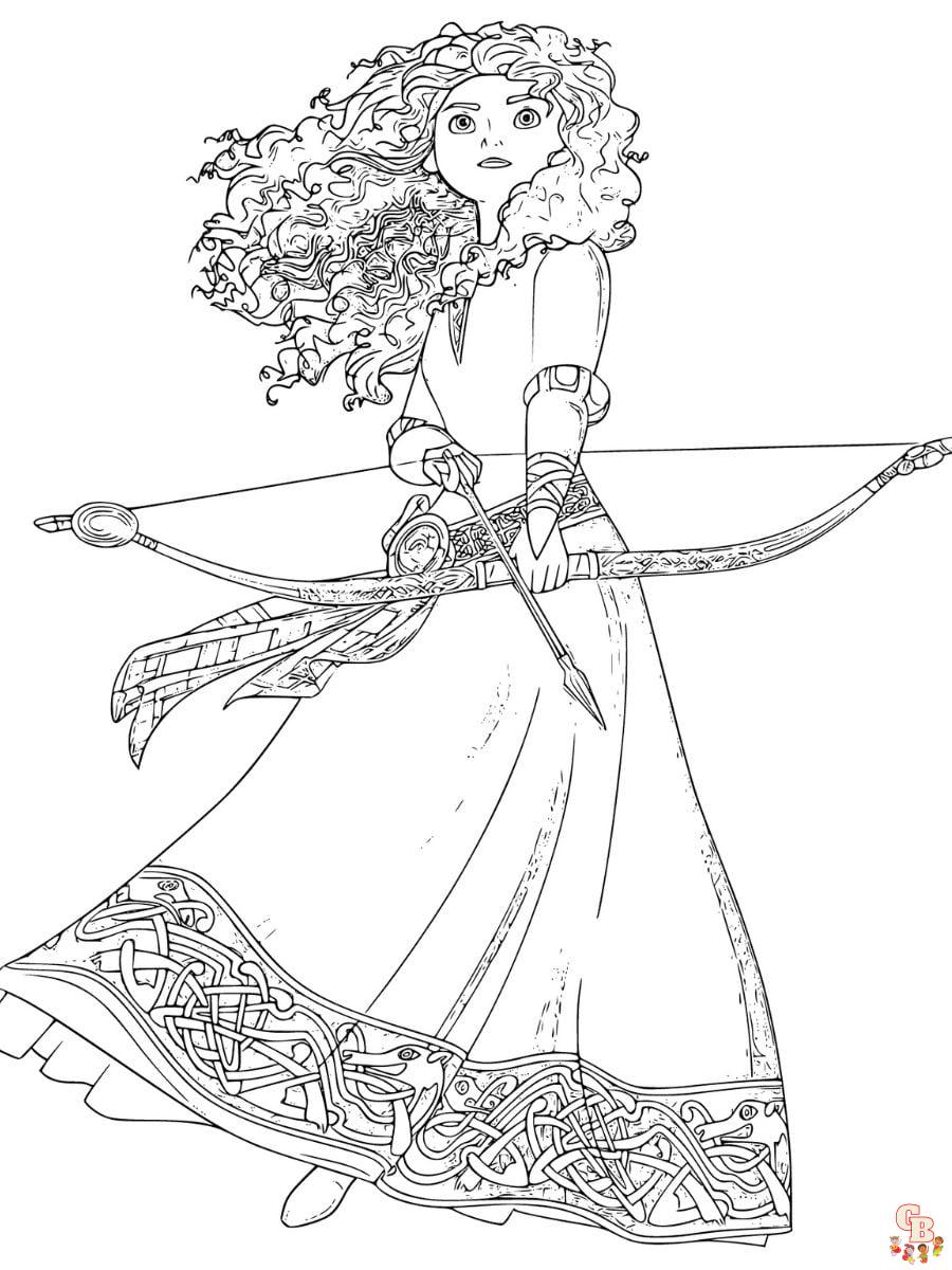 merida brave coloring pages