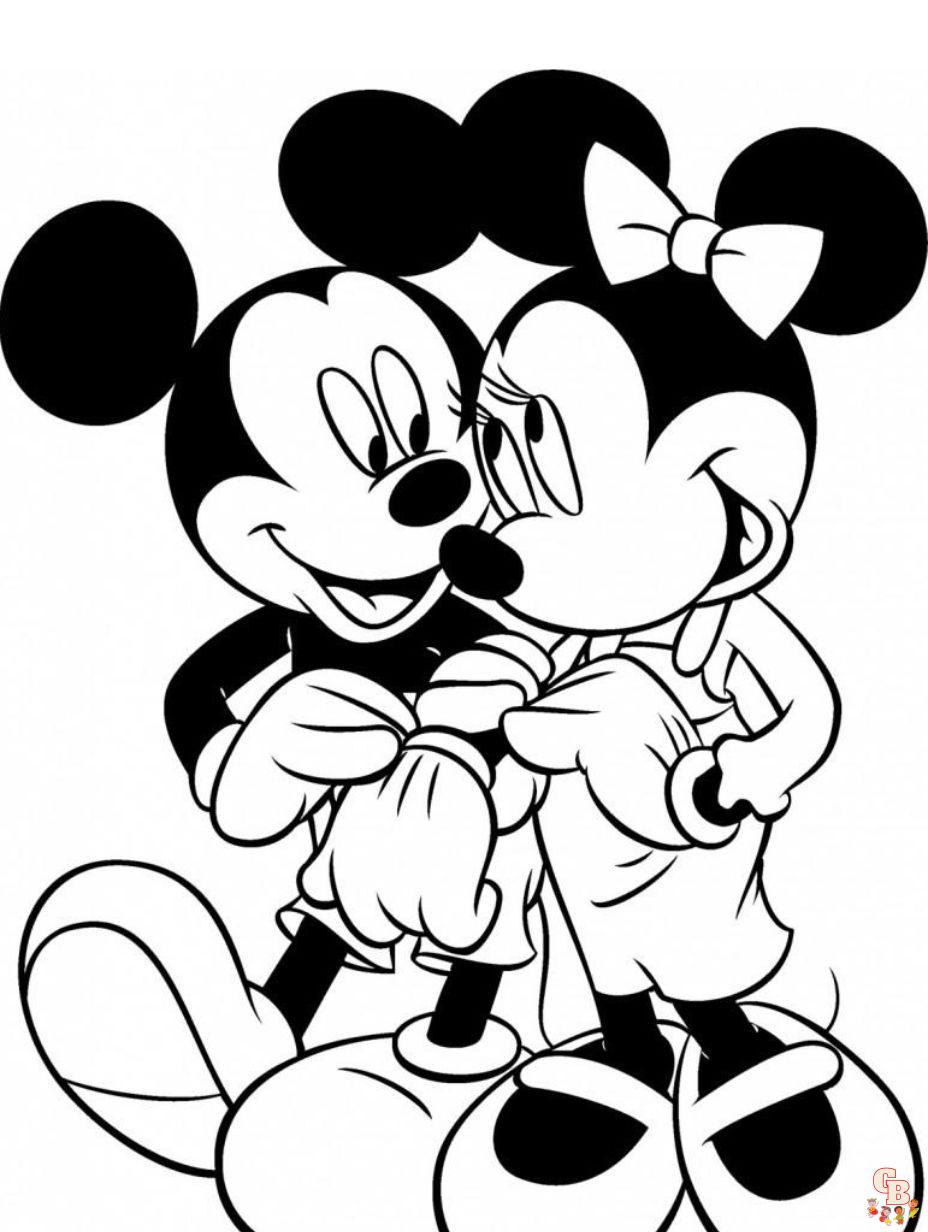 mickey mouse and minnie coloring pages