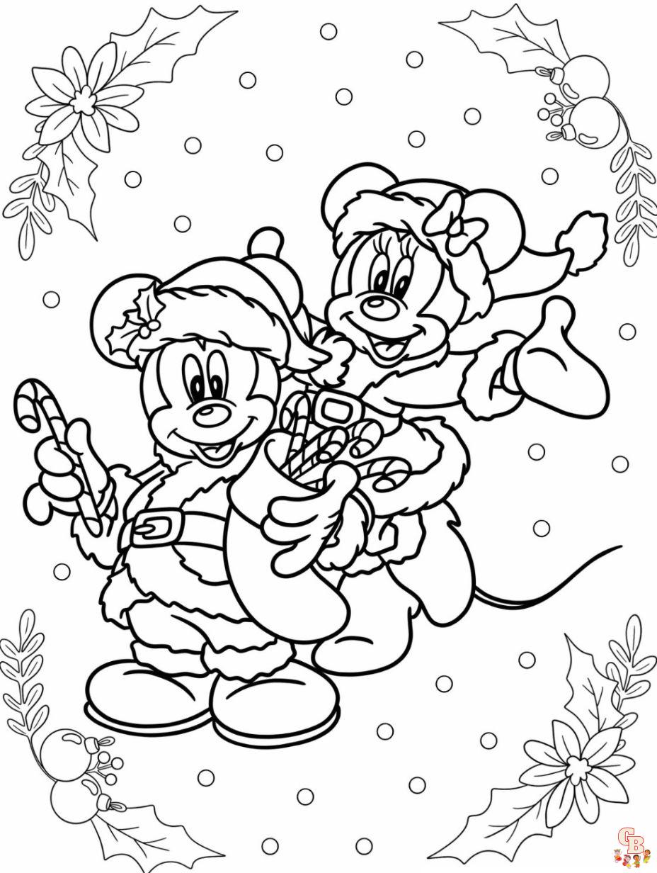 mickey mouse coloring pages christmas