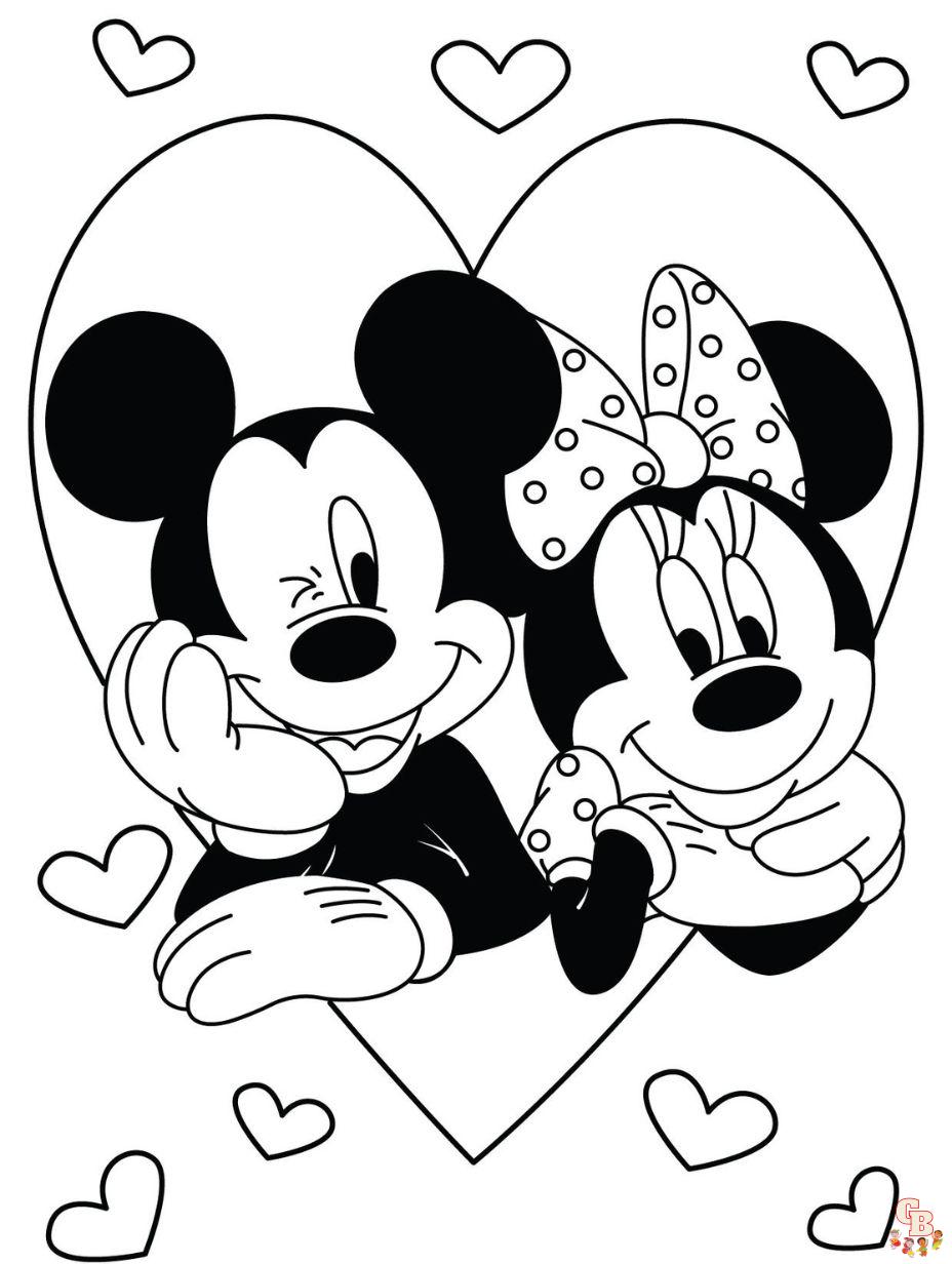 mickey mouse valentine coloring pages