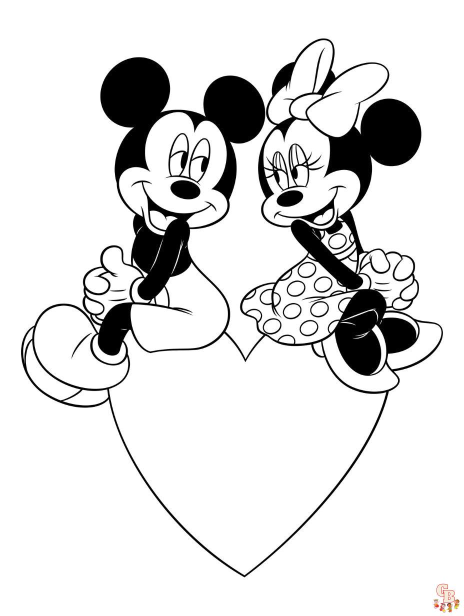 mickey mouse valentines day coloring pages