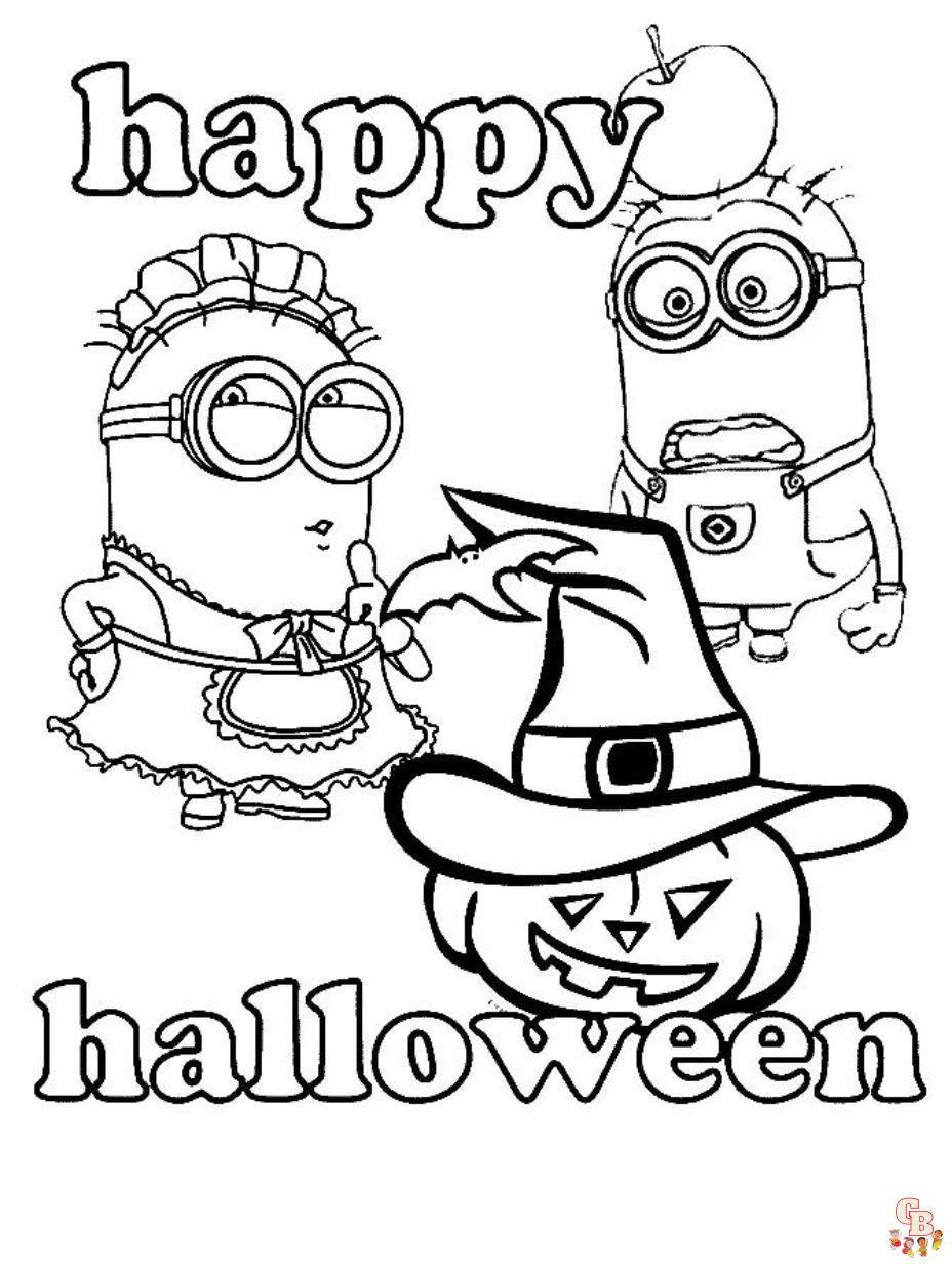 minion coloring pages halloween