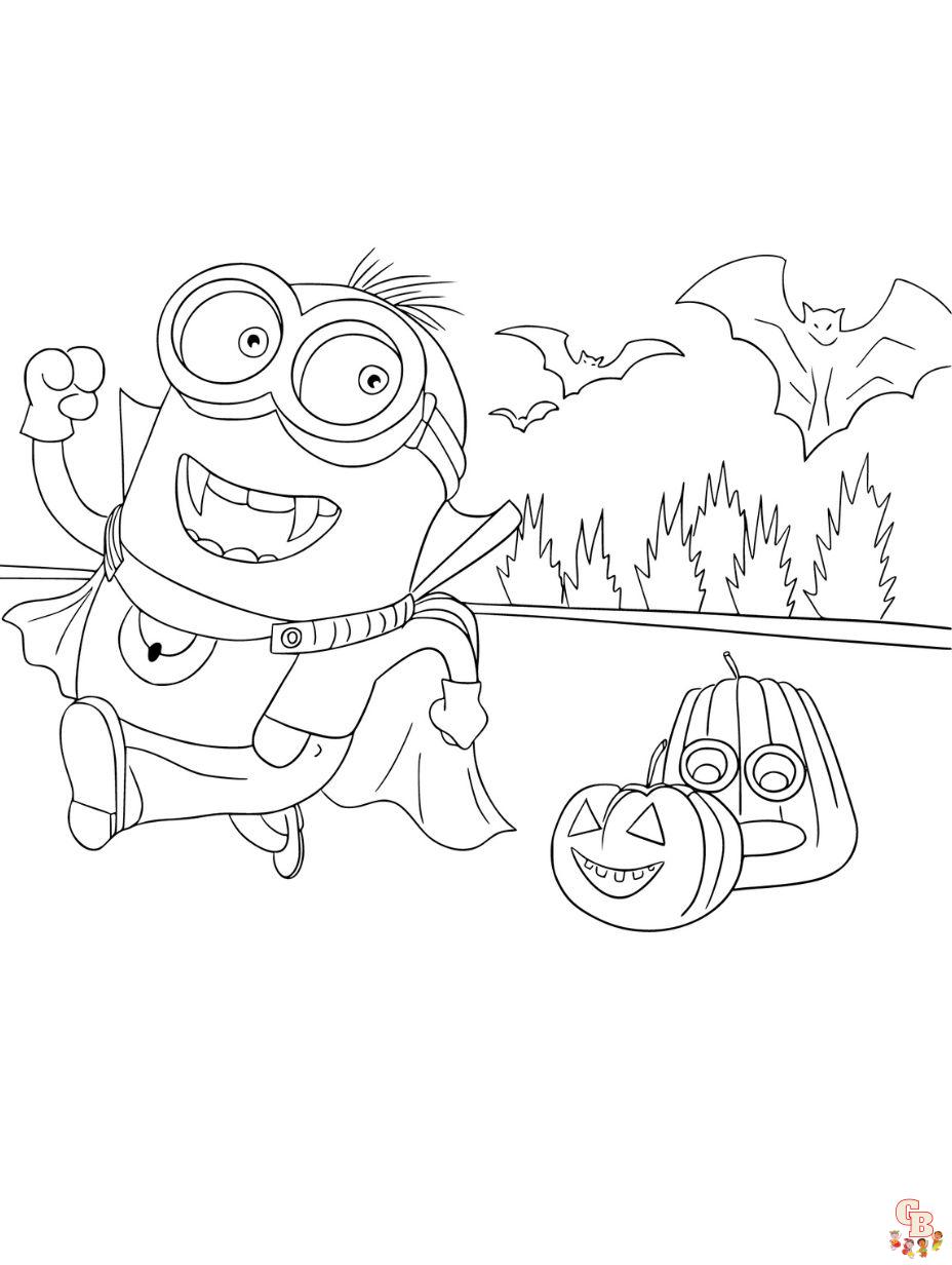 minion halloween coloring pages