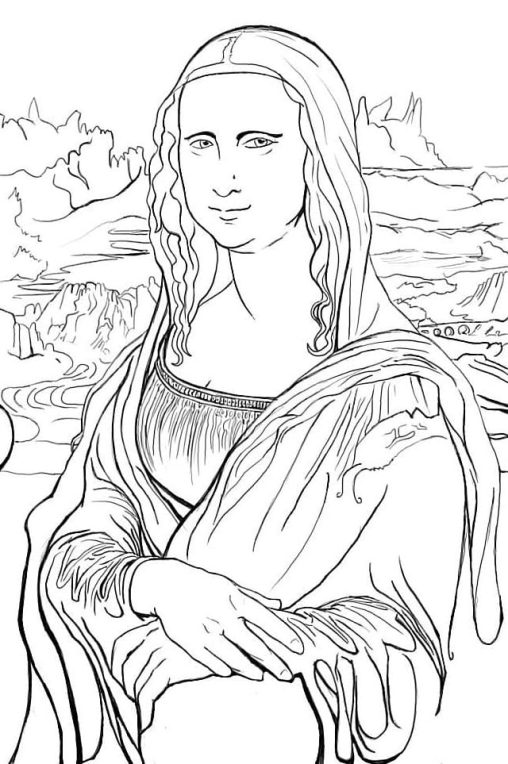 Printable Mona Lisa Coloring Pages Free For Kids And Adults