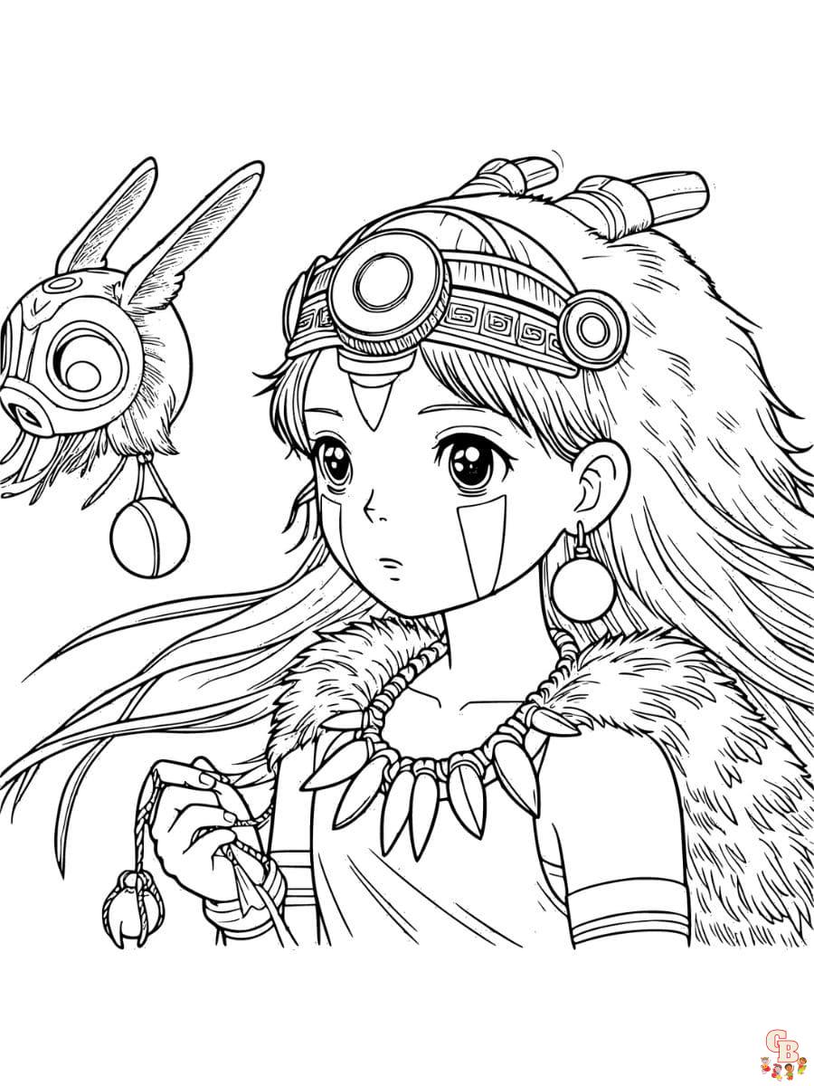 mononoke princess desene de colorat
