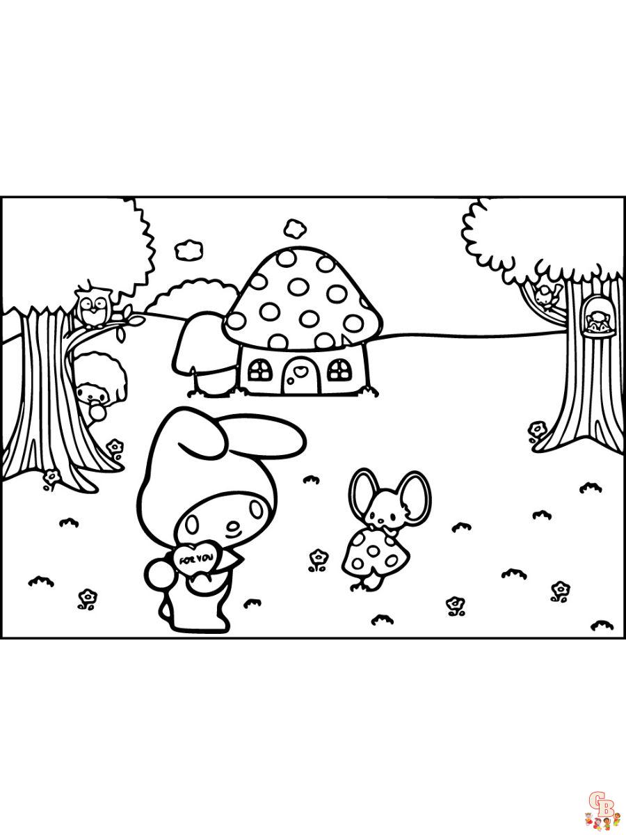 my melody coloring pages free