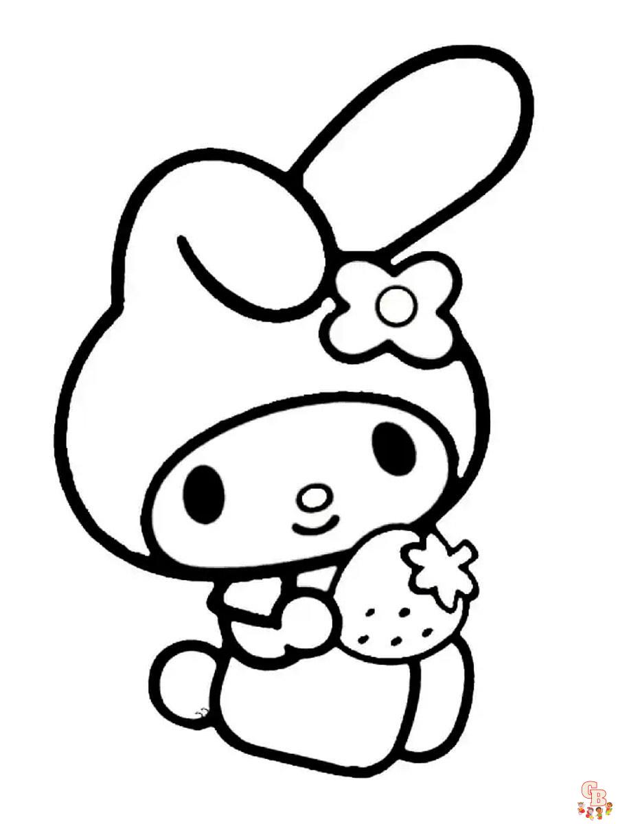 my melody printable coloring page