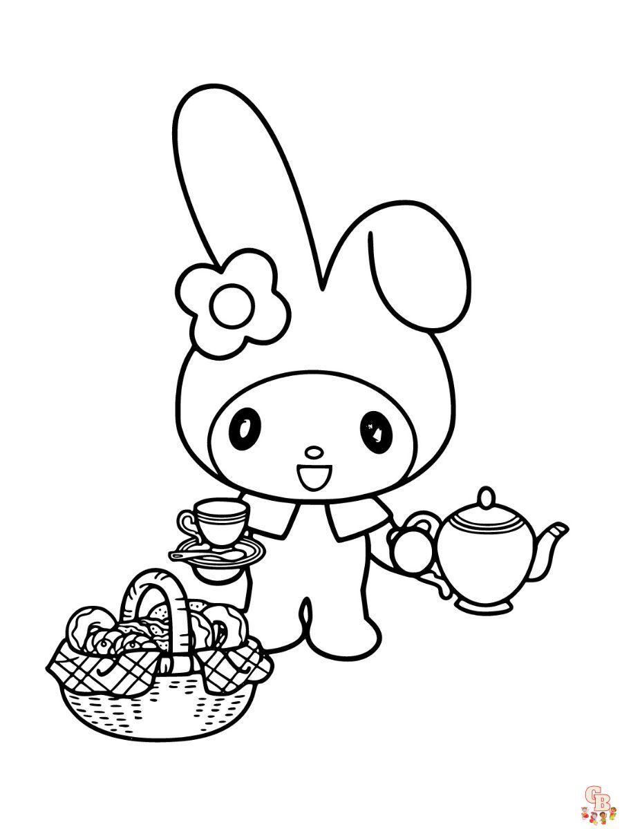 my melody sanrio coloring pages