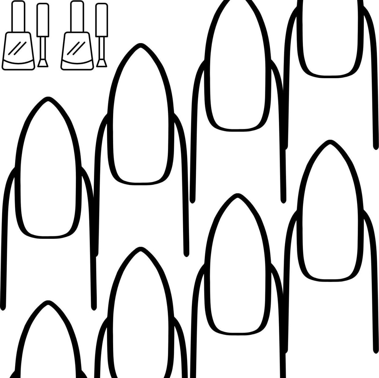 Printable Nail Coloring Pages Free For Kids And Adults