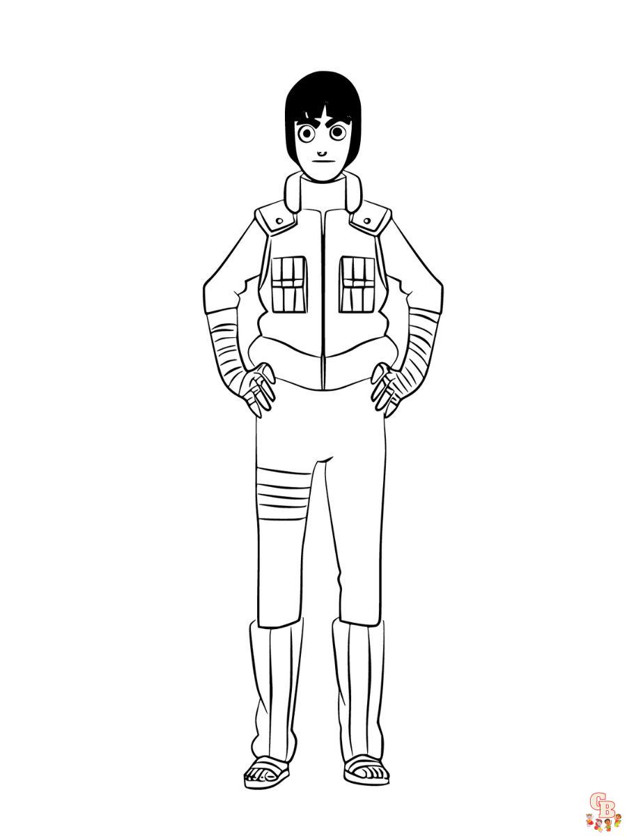 naruto adult rock lee coloring page