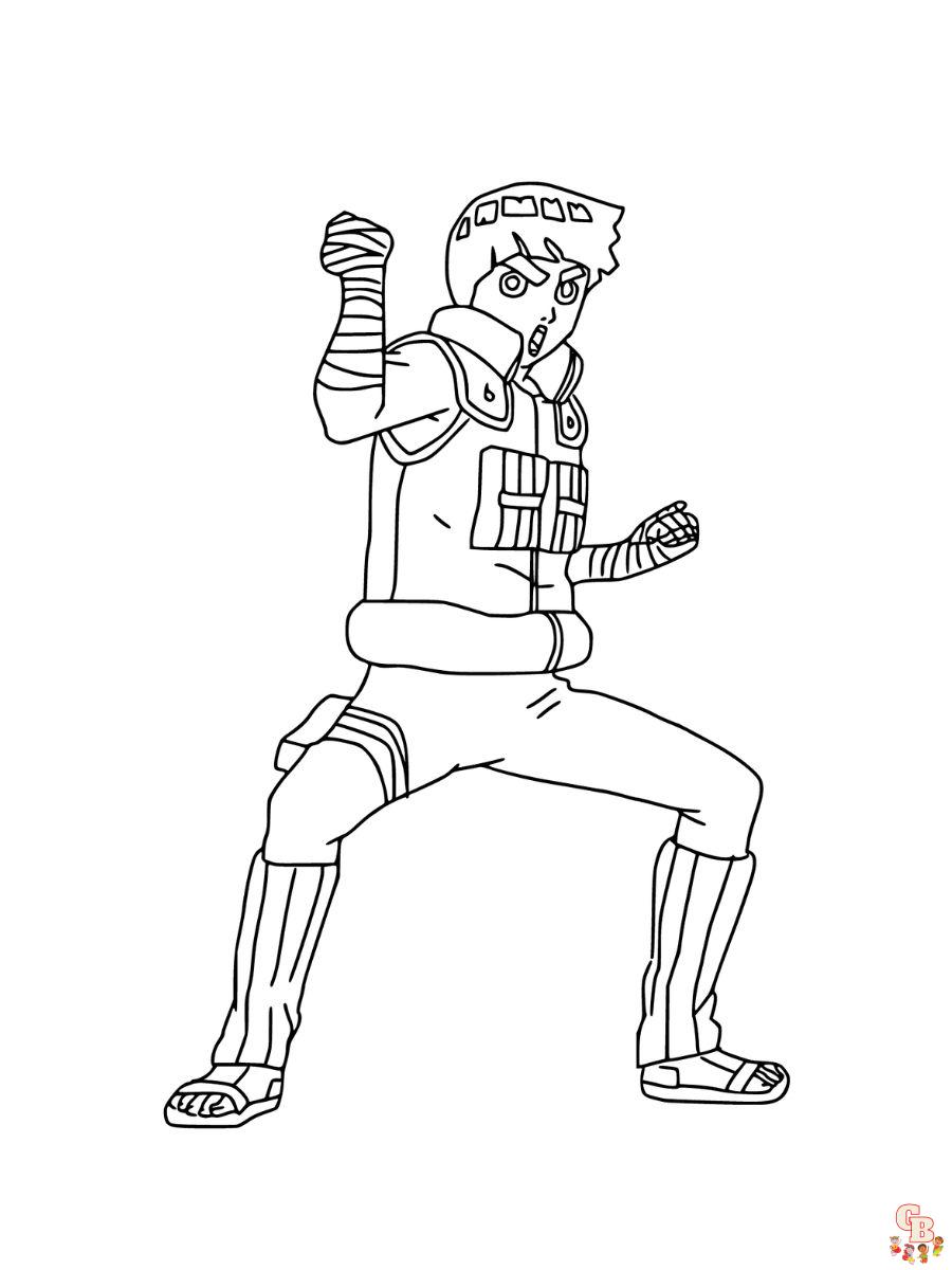 naruto coloring pages rock lee