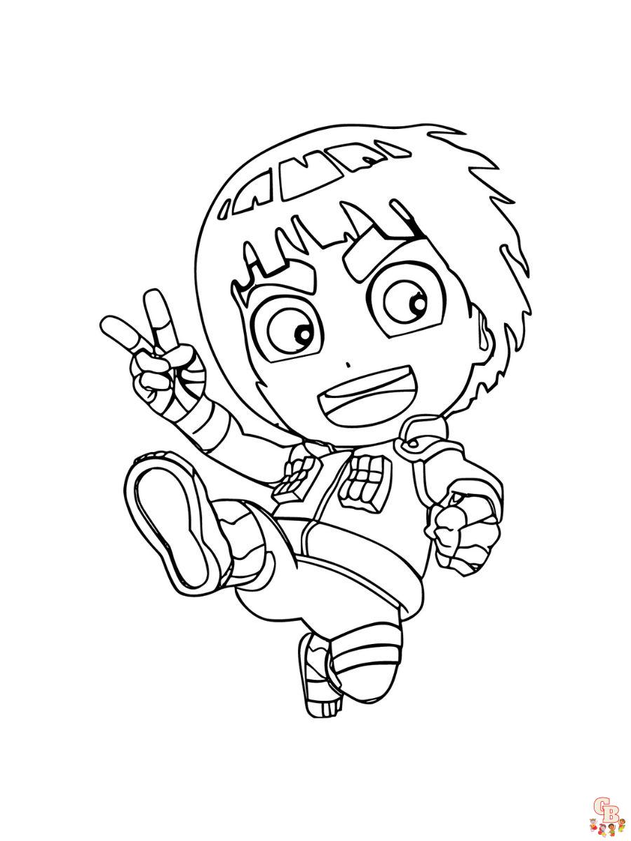 naruto rock lee coloring pages