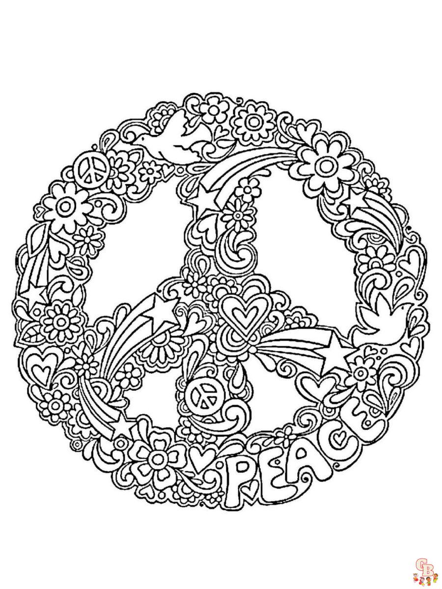 Peace Sign Coloring Pages
