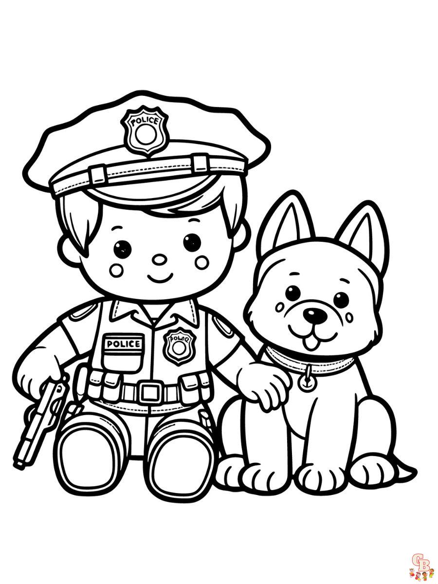 police coloring page free