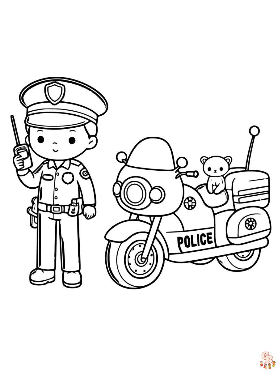police coloring page to print