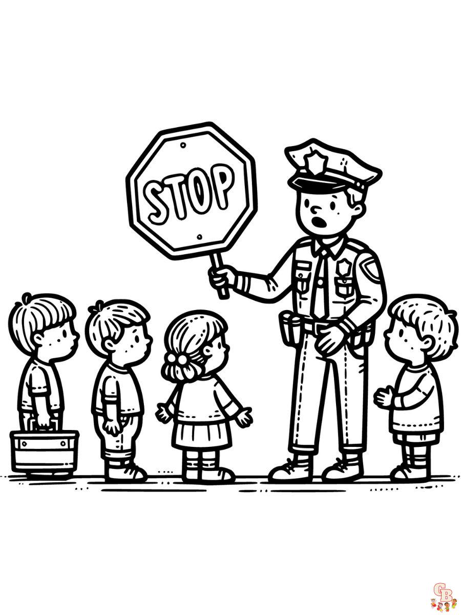 police coloring page