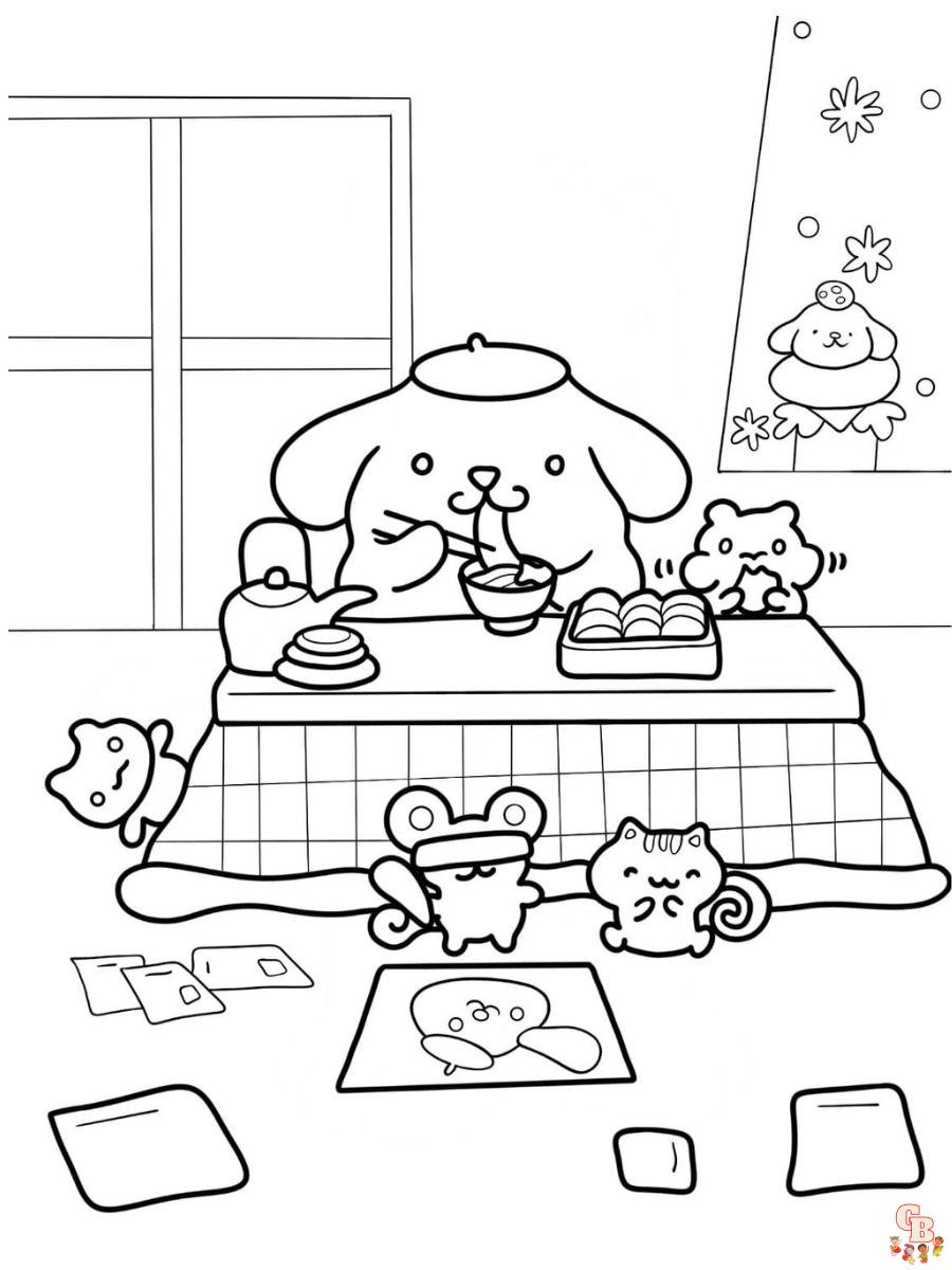 pompompurin coloring page free for kids